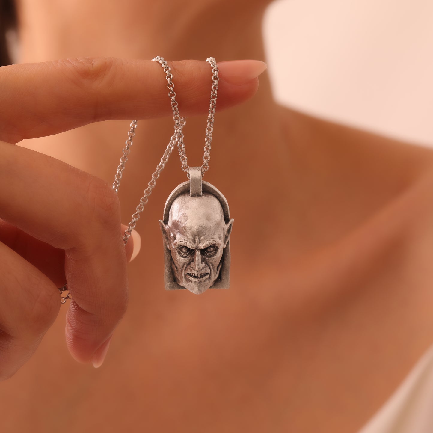 Nosferatu Silver Pendant – Hand-Carved, Handcrafted Tribute to the Original Vampire