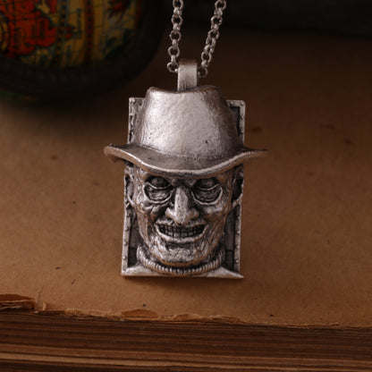 Freddy Krueger Silver Hand-Carved Pendant Necklace – A Nightmare Worn in Style