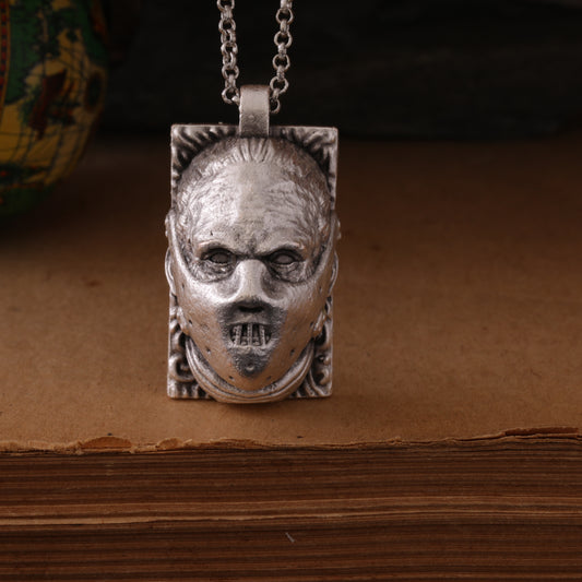 Hannibal Lecter Silver Pendant – Hand-Carved, Handcrafted Tribute to the Iconic Mastermind