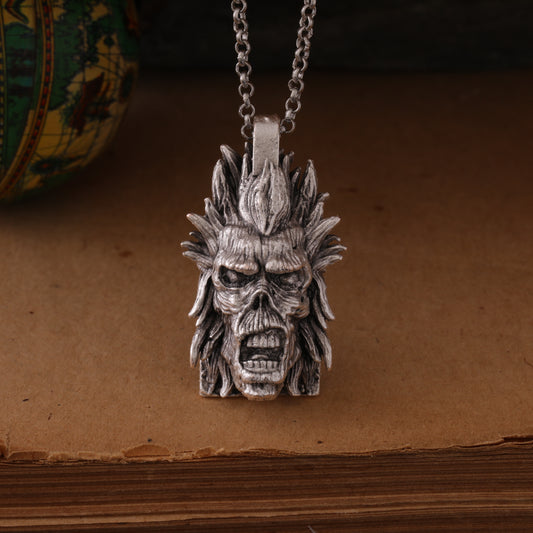 Iron Maiden 1980 Silver Pendant – Hand-Carved, Handcrafted Tribute to the Birth of Metal