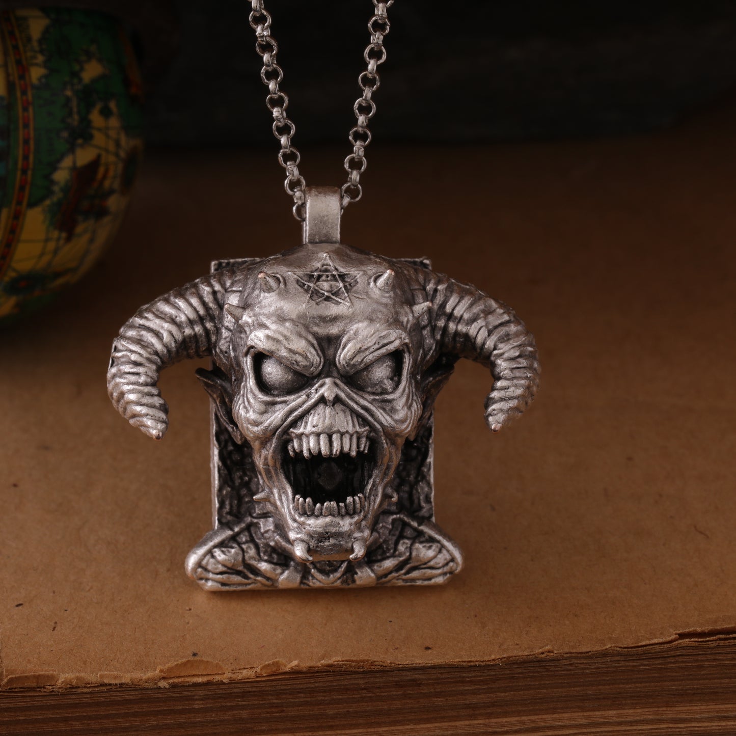 Iron Maiden "Legacy of the Beast" Silver Pendant – Hand-Carved, Handcrafted Heavy Metal Tribute