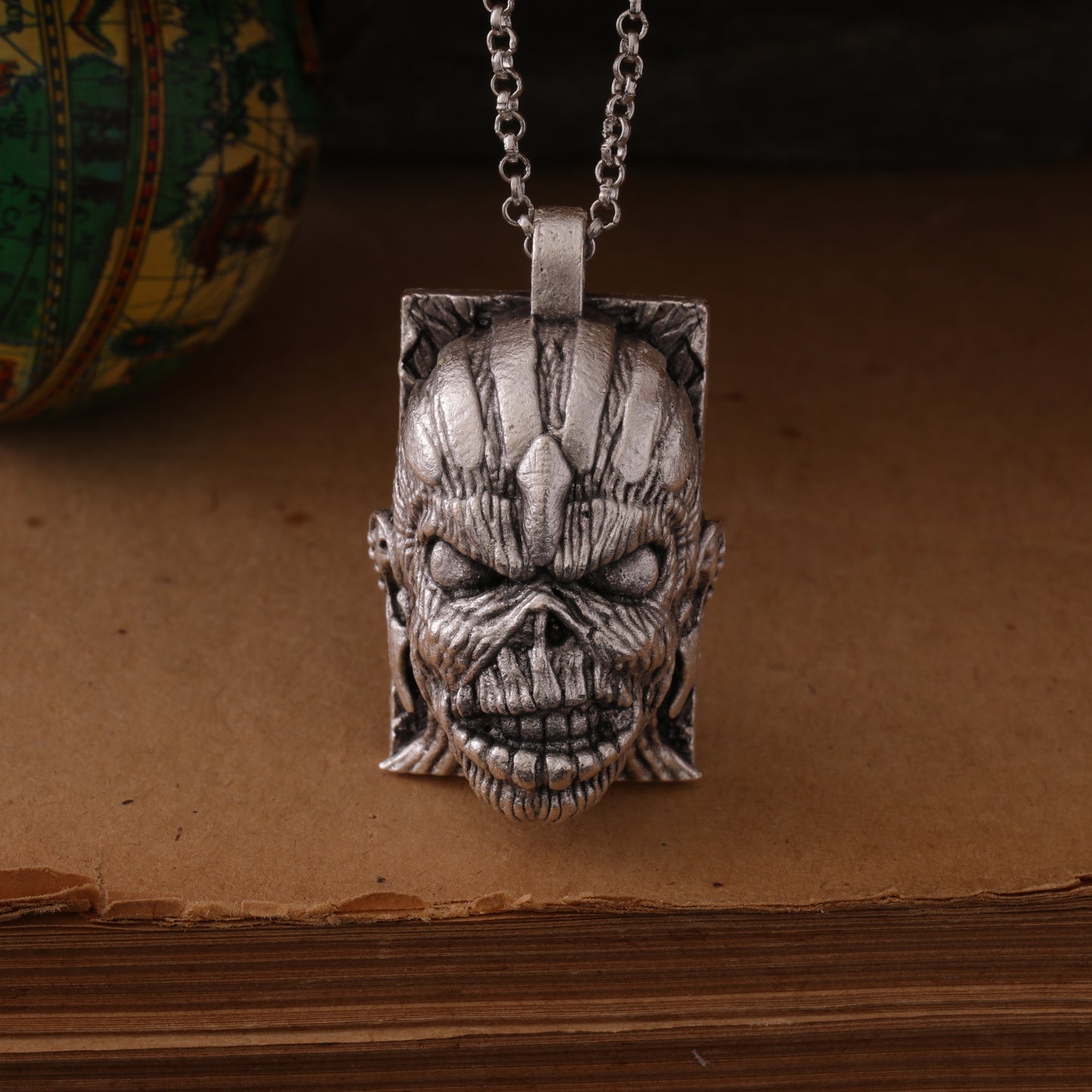 Iron Maiden Book of Souls Silver Pendant – Hand-Carved, Handcrafted Tribute to the Legacy