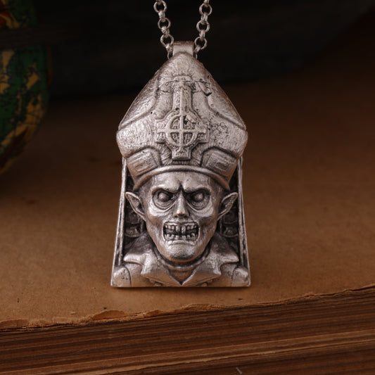 Ghost "If You Have Ghost" Silver Pendant – Hand-Carved, Handcrafted Tribute to the Supernatural