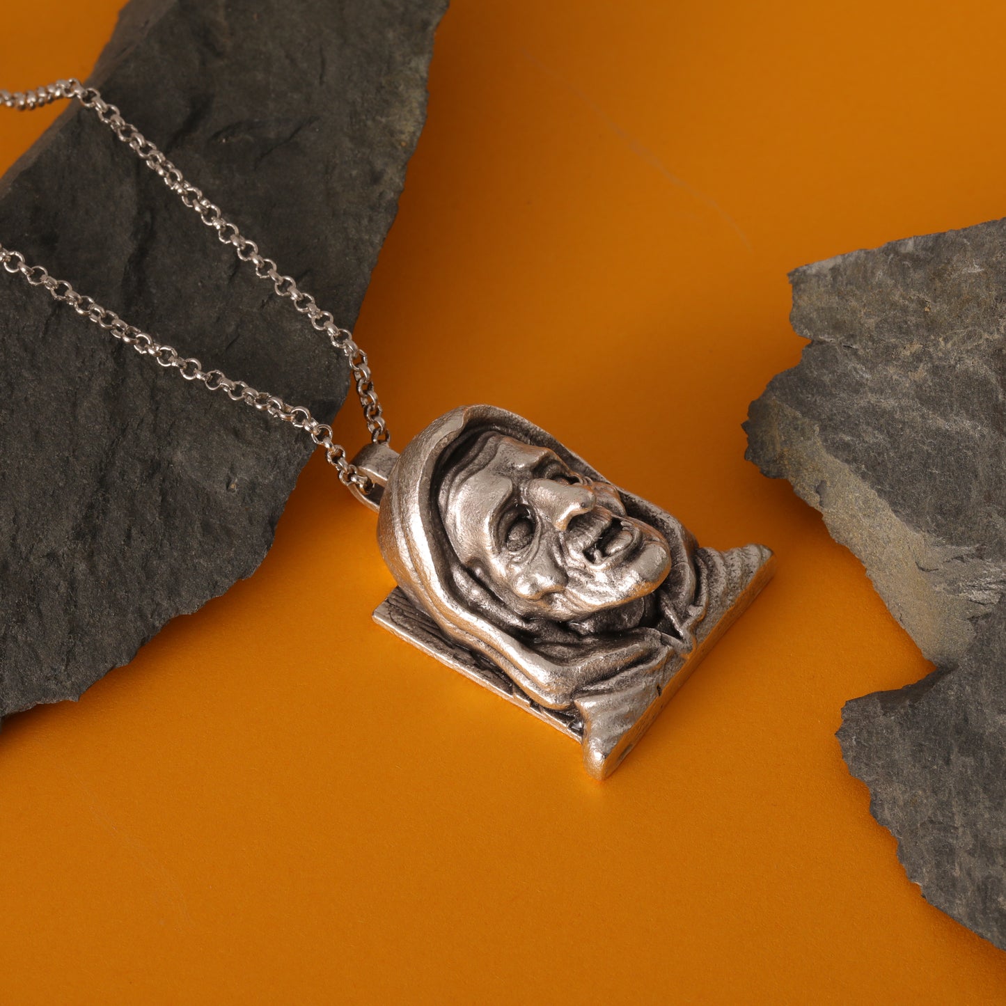 Halloween 3: Season of the Witch Silver Hand-Carved Pendant – A Haunting Tribute to Classic Horror