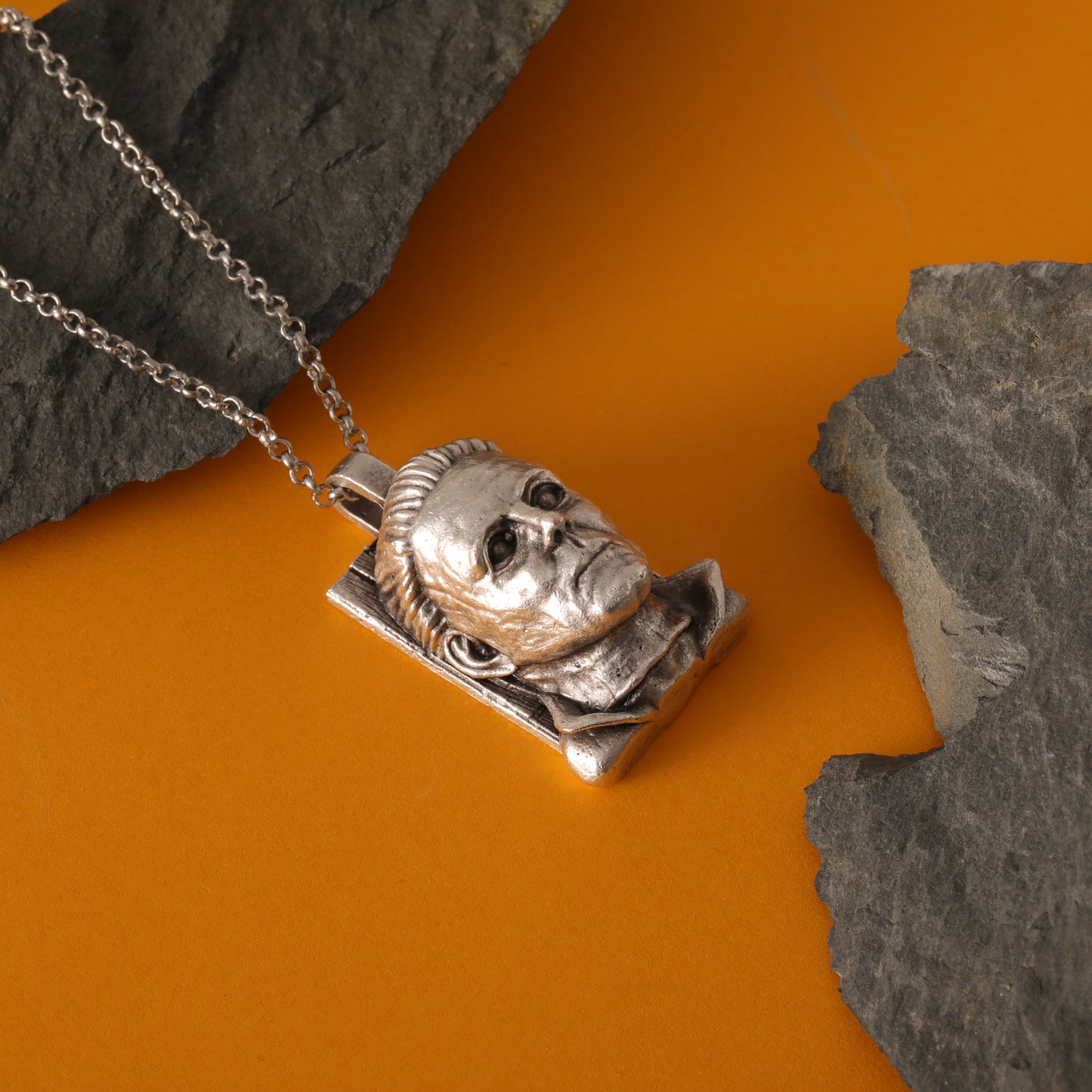 Michael Myers Hand-Carved Silver Pendant Necklace – The Shape of Fear