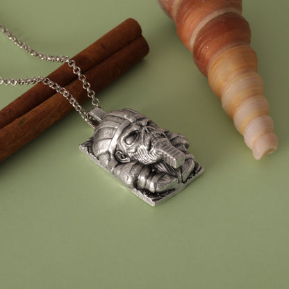 Iron Maiden "Powerslave" Silver Hand-Carved Pendant Necklace – Embrace the Power of the Pharaoh