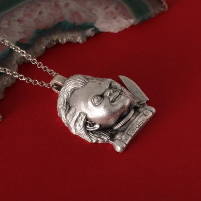 Chucky Child's Play Silver Pendant – Hand-Carved, Handcrafted Tribute to the Infamous Killer Doll