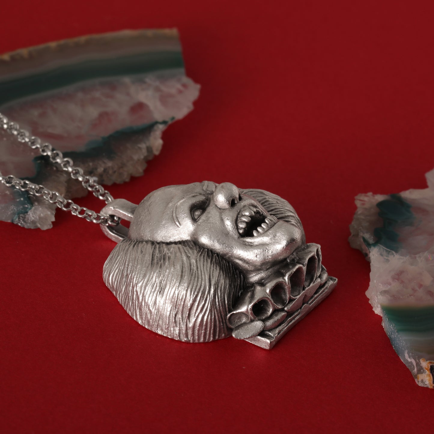 IT Pennywise Silver Pendant – Hand-Carved, Handcrafted Tribute to the Dancing Clown