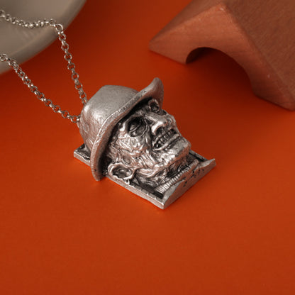 Freddy Krueger Silver Hand-Carved Pendant Necklace – A Nightmare Worn in Style